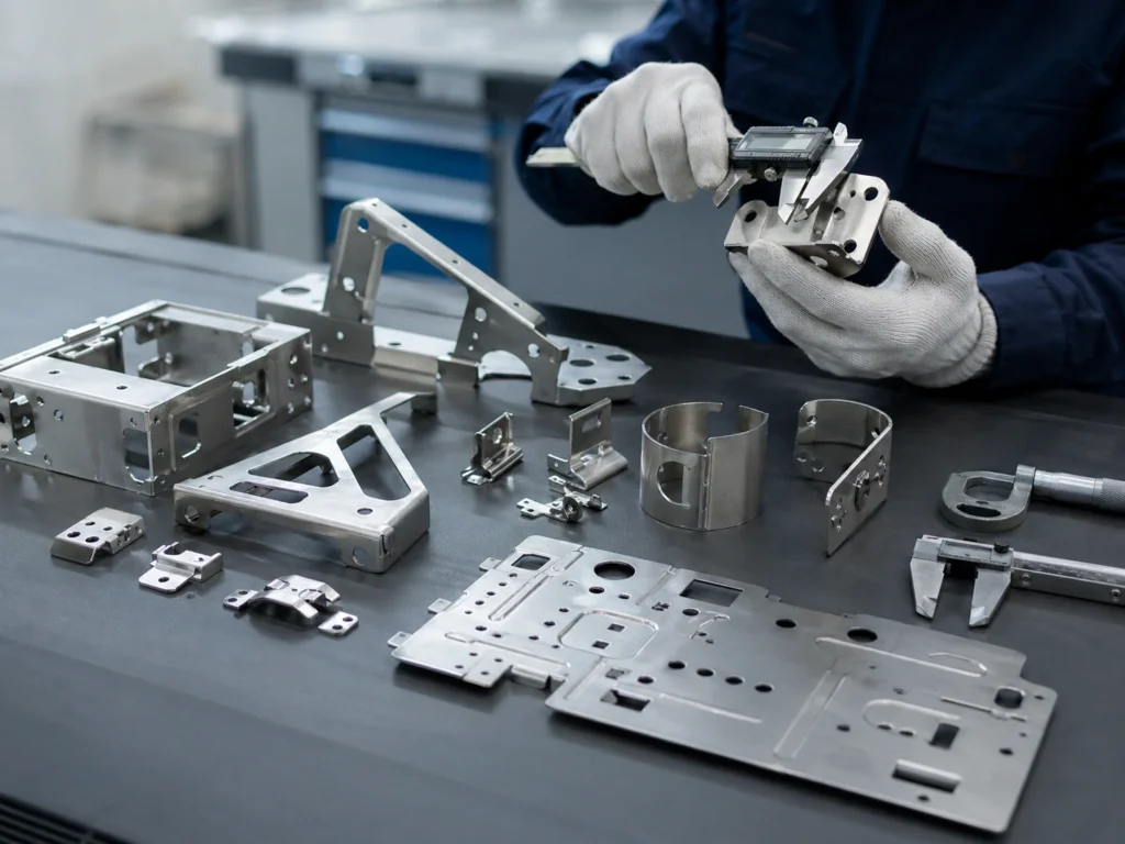 Aerospace precision metal stamping parts with inspection and measurement