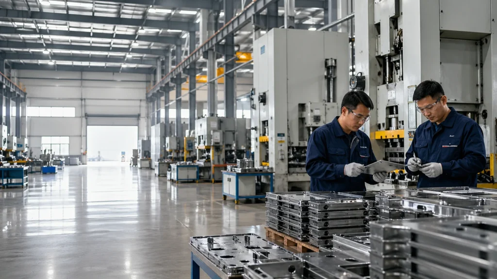 Metal stamping factory workshop - precision manufacturing facility