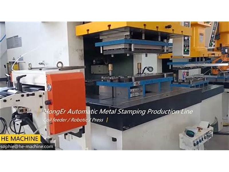 High volume metal stamping press line running continuous production of sheet metal components