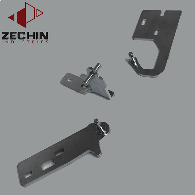 Close-up of stamping bending die forming sheet metal channel part
