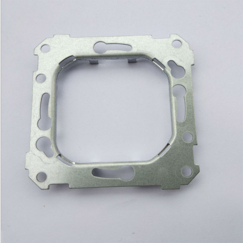 Sheet metal blanking press cutting flat industrial parts in production