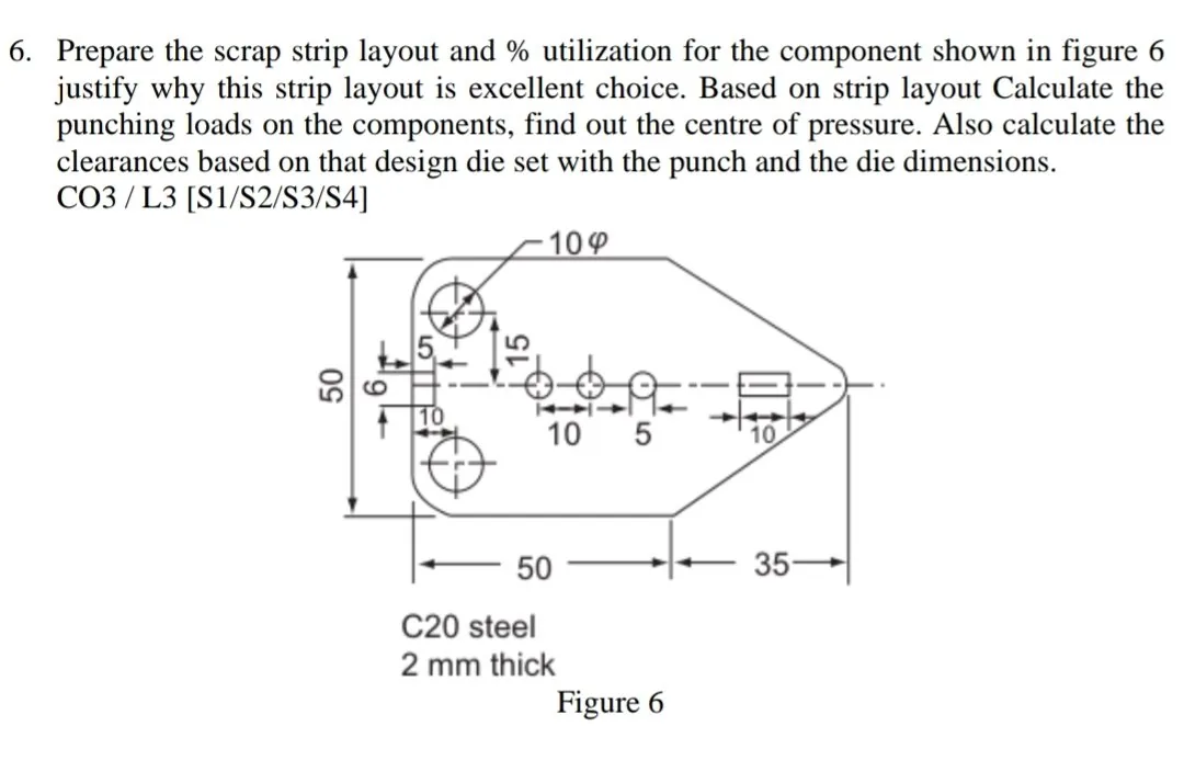 Metal stamping cost analysis showing material yield and strip layout optimization engineering