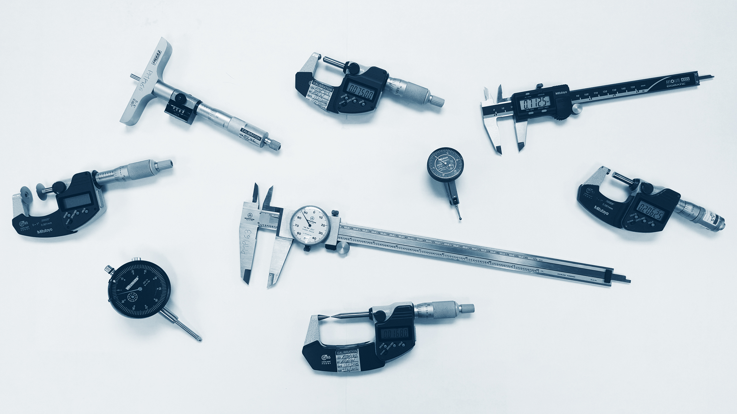 Quality gauge measurement of precision stamped parts to verify dimensional tolerances