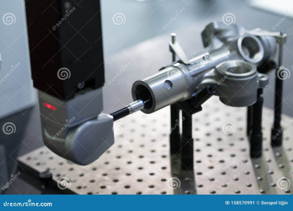 CMM coordinate measuring machine inspecting precision stamped metal parts | metalstampingparts.ltd